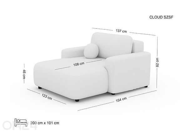 Tugitoolvoodi Cloud mõõdud