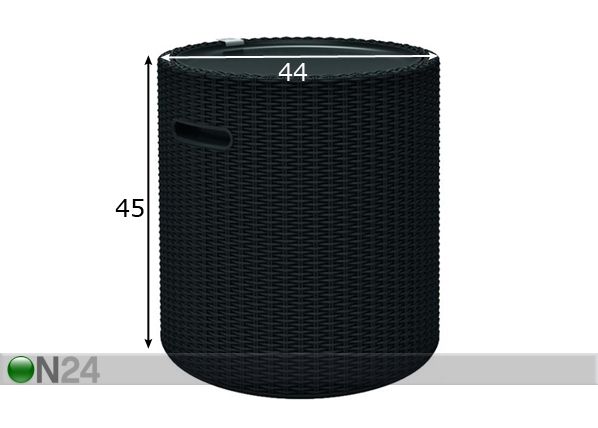 Tumba/abilaud Keter Cool Stool, anthracite mõõdud