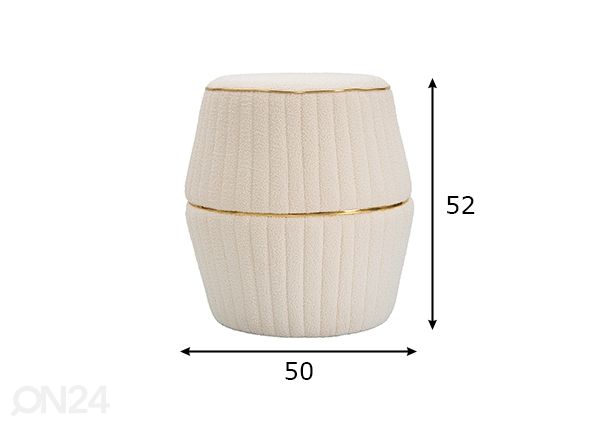 Tumba Iceland Plus Ø50 cm, kreemjas/kuldne mõõdud