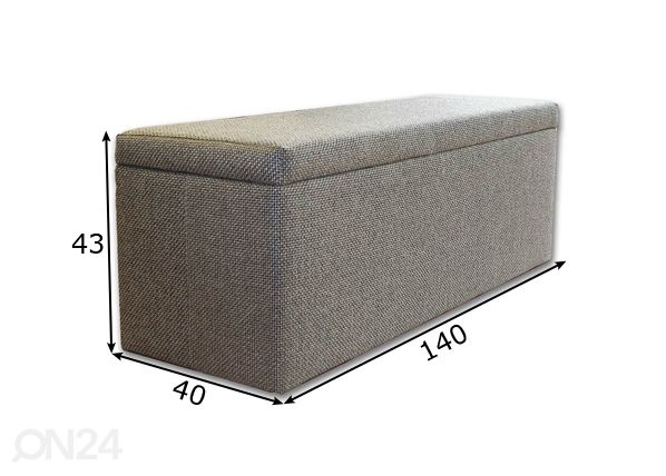 Tumba kastiga 140 cm mõõdud