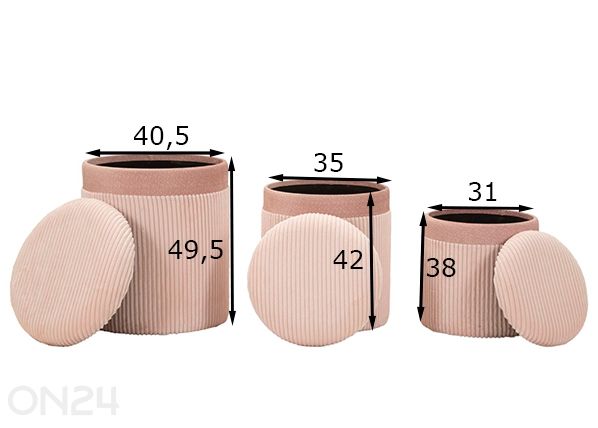 Tumba panipaigaga, 2tk mõõdud