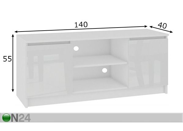 TV-alus 140 cm mõõdud