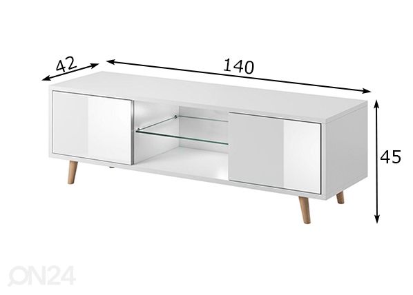 TV-alus 140 cm mõõdud