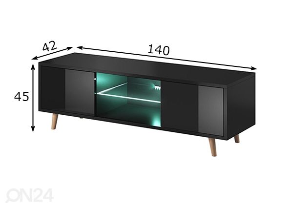 TV-alus 140 cm + LED mõõdud