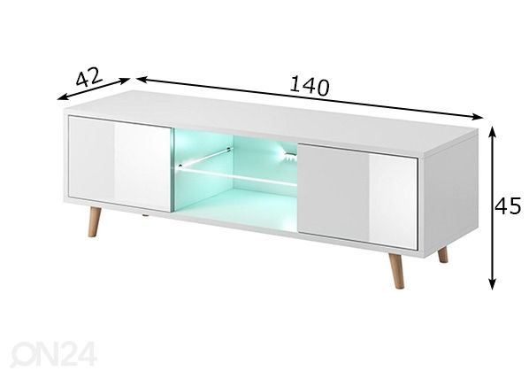 TV-alus 140 cm + LED mõõdud