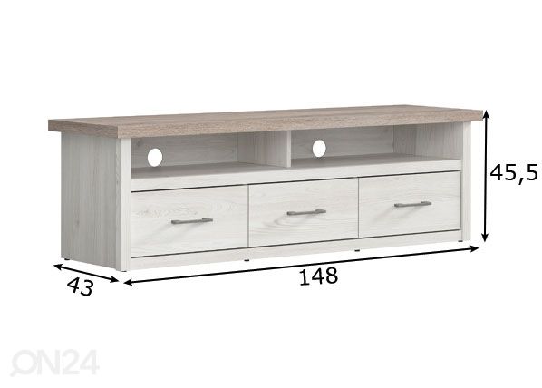 TV-alus 148 cm mõõdud