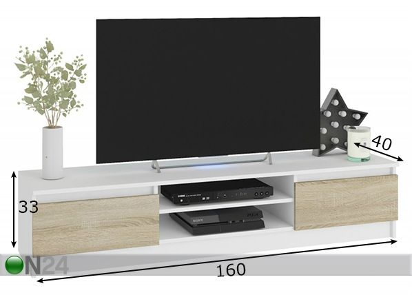 TV-alus 160 cm mõõdud