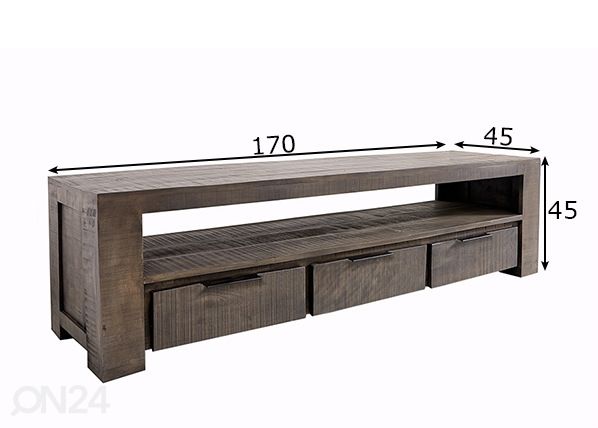 TV-alus Iron Craft mõõdud