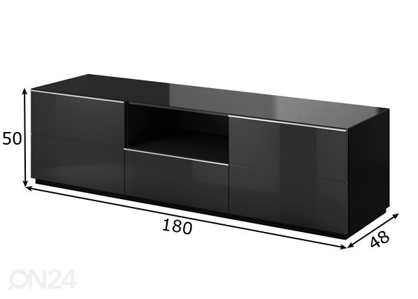 TV-alus, must 180 cm mõõdud