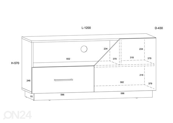 TV-alus Pax 120 cm mõõdud