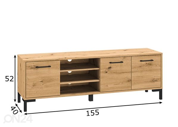 TV-alus Porto 155 cm mõõdud