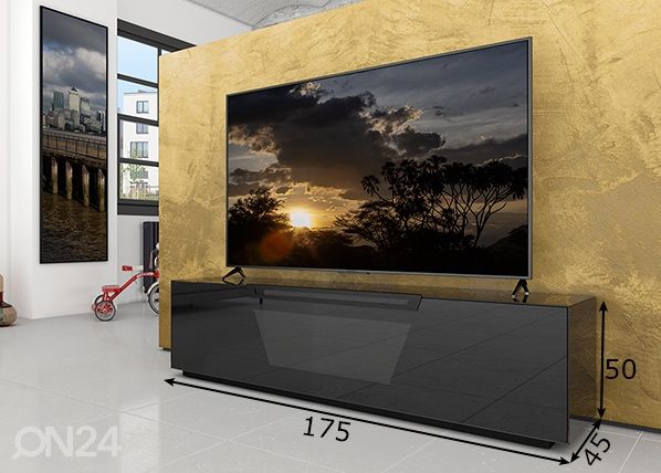 Tv-alus ratastel Venti 175 cm mõõdud