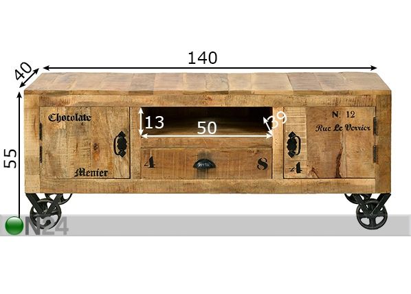 TV-alus Rustic mõõdud