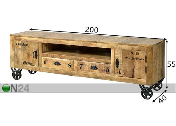 TV-alus Rustic mõõdud