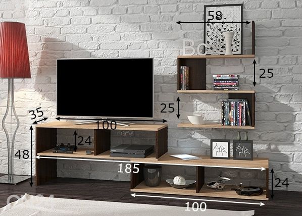 TV-alus + seinariiul 185 cm mõõdud