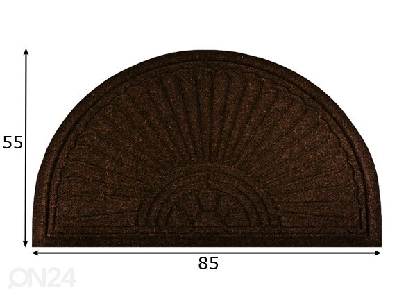 Uksematt Dune Halfmoon dark brown 85x55 cm mõõdud