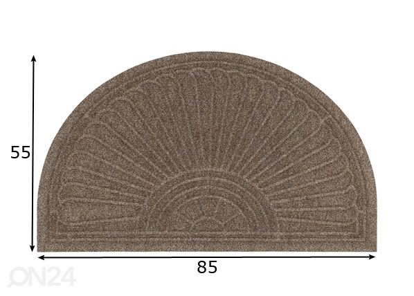 Uksematt Dune Halfmoon taupe 85x55 cm mõõdud