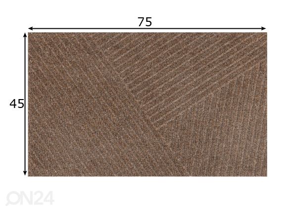 Uksematt Dune Stripes taupe 45x75 cm mõõdud