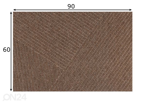 Uksematt Dune Stripes taupe 60x90 cm mõõdud