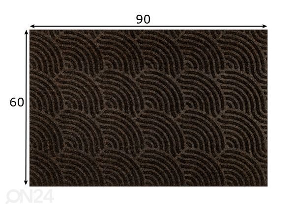 Uksematt Dune Waves dark brown 60x90 cm mõõdud