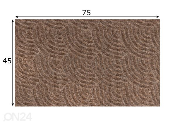 Uksematt Dune Waves taupe 45x75 cm