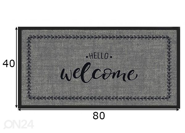 Uksematt Hello Welcome 40x80 cm mõõdud
