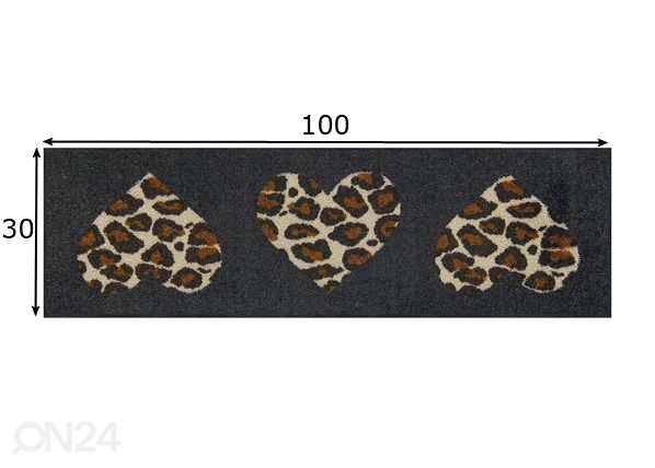 Uksematt Leo Love 30x100 cm mõõdud