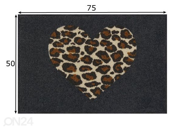 Uksematt Leo Love 50x75 cm mõõdud