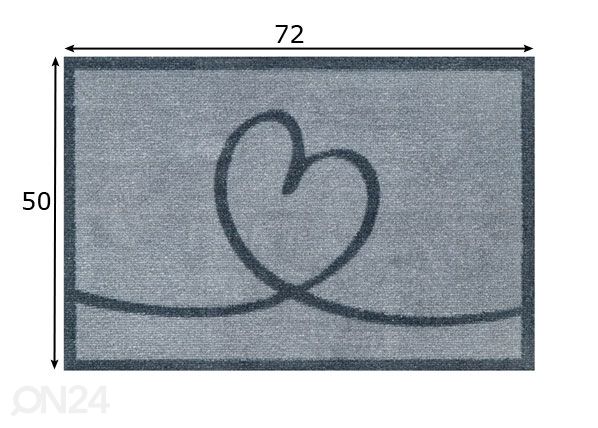 Uksematt Lovita grey 50x72 cm mõõdud