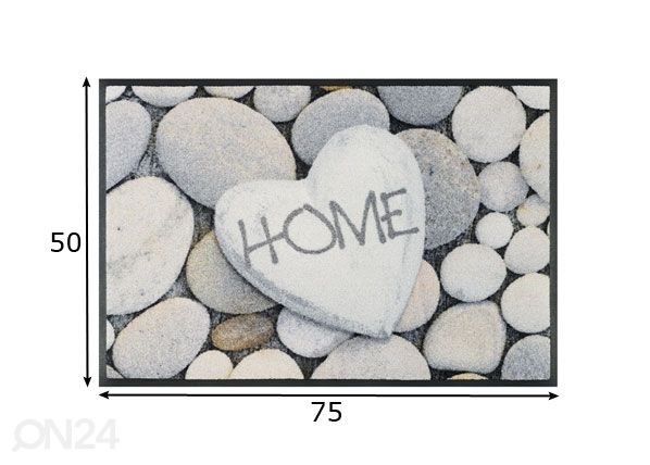 Uksematt Pebble Stones 50x75 cm mõõdud