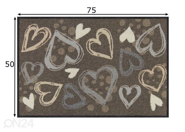 Uksematt Valentine Hearts city-chic 50x75 cm mõõdud