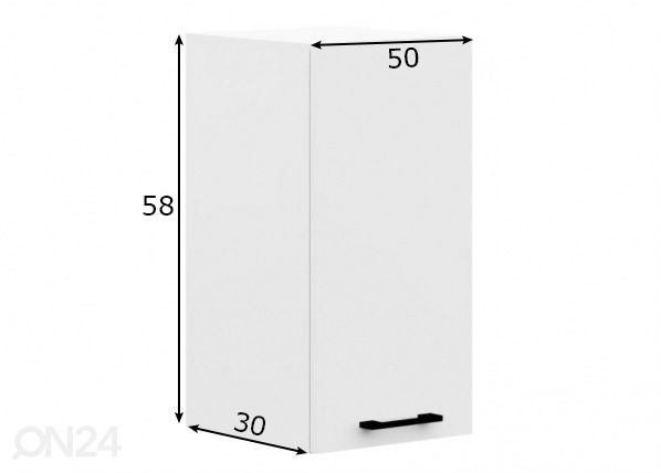Ülemine köögikapp 50 cm mõõdud