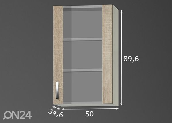 Ülemine köögikapp 50 cm mõõdud