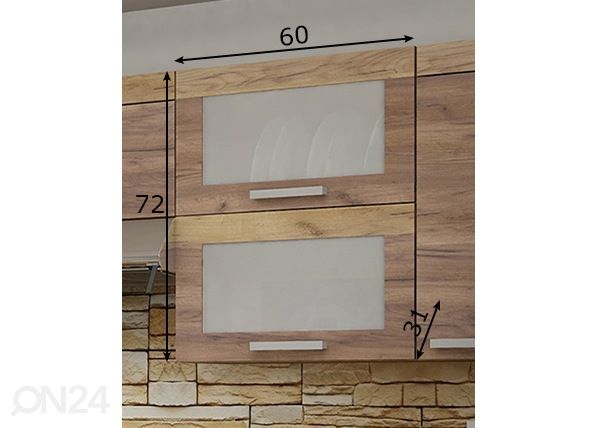 Ülemine köögikapp 60 cm mõõdud
