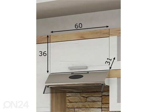 Ülemine köögikapp 60 cm mõõdud