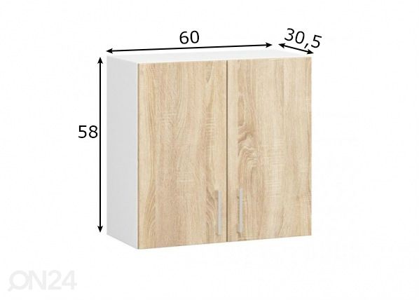 Ülemine köögikapp 60 cm mõõdud