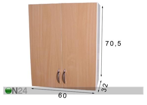 Ülemine köögikapp 60 cm mõõdud
