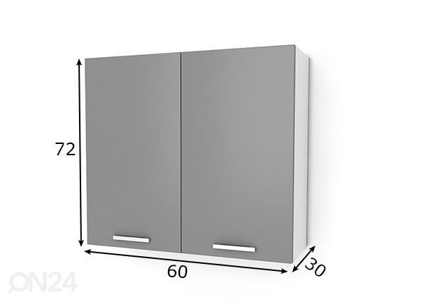 Ülemine köögikapp 60 cm mõõdud