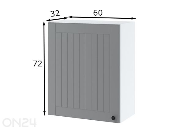 Ülemine köögikapp 60x72 cm mõõdud