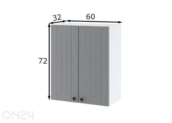 Ülemine köögikapp 60x72 cm mõõdud
