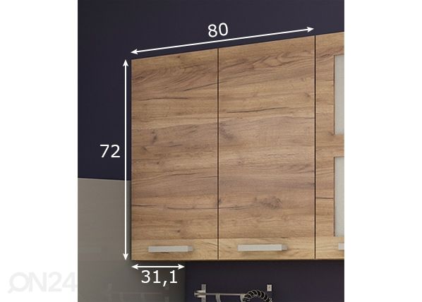Ülemine köögikapp 80 cm mõõdud