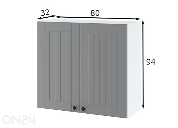Ülemine köögikapp 80x94 cm mõõdud