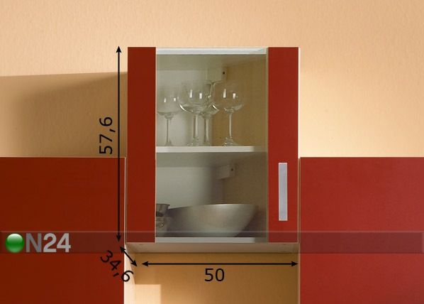 Ülemine köögikapp Bergamo mõõdud