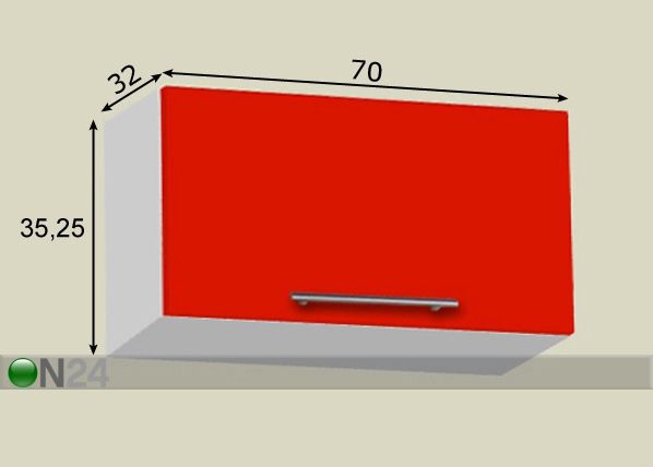 Ülemine köögikapp h35 cm 70 cm mõõdud