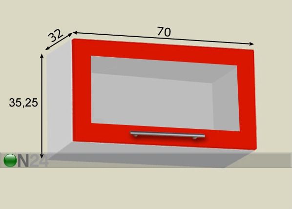 Ülemine köögikapp h35 cm 70 cm mõõdud