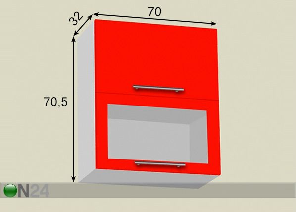 Ülemine köögikapp h70,5 cm 70 cm mõõdud