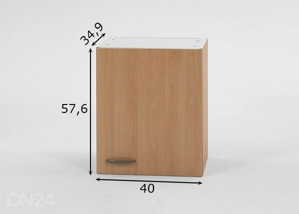 Ülemine köögikapp Klassik 40 cm mõõdud