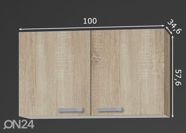 Ülemine köögikapp Neapel 100 cm mõõdud