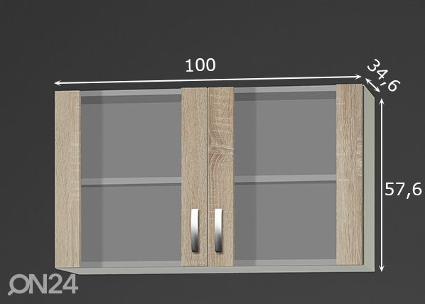 Ülemine köögikapp Padua 100 cm mõõdud