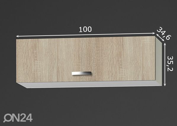 Ülemine köögikapp Padua 100 cm mõõdud